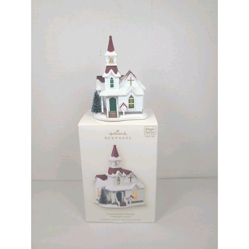 Hallmark Keepsake Ornament 2008 Country Church Candlelight Magic NOB